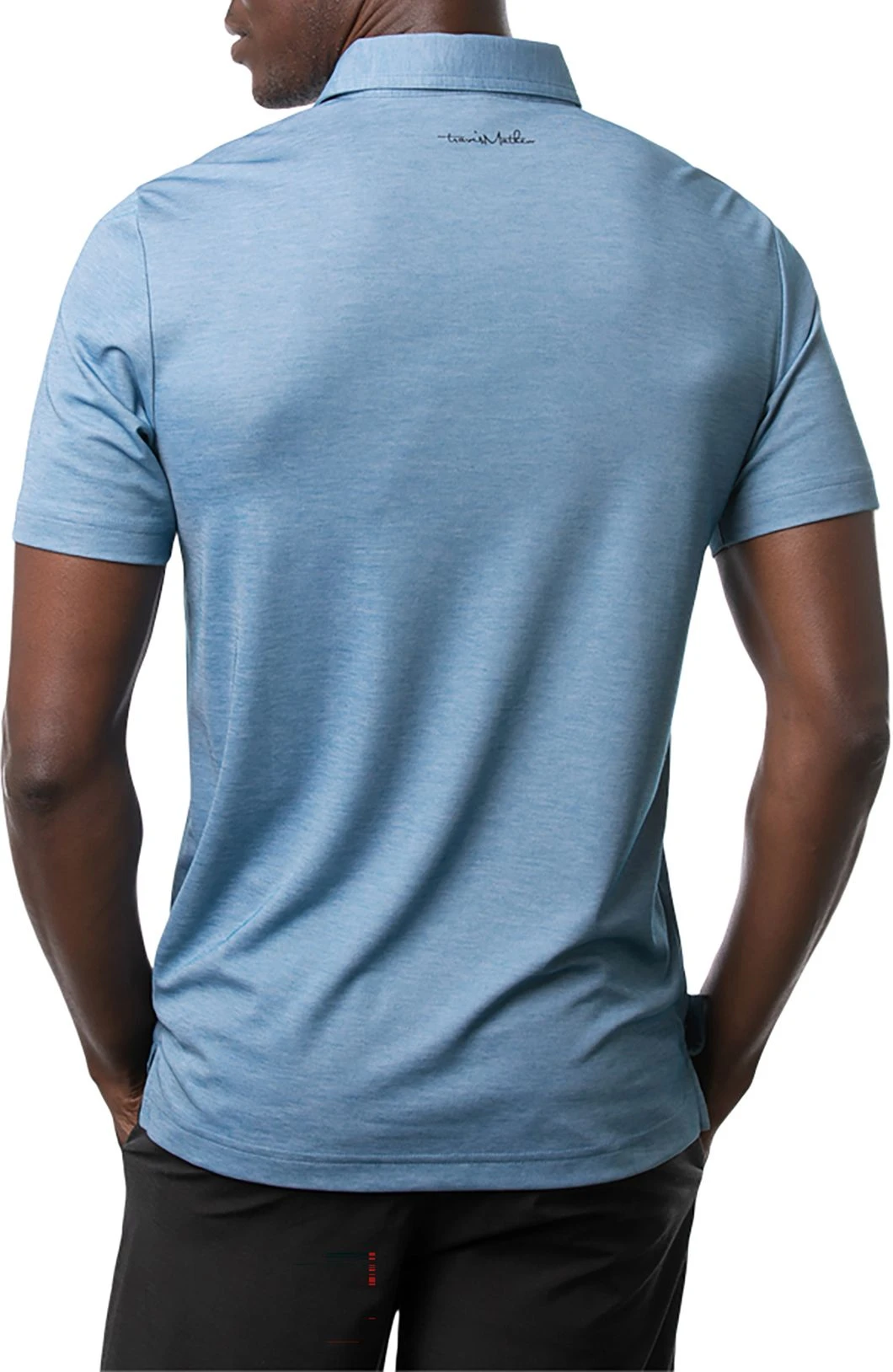 TravisMathew Men's Unprecedented Golf Polo Heather Blue Sapphir 4 TravisMathew Men's Unprecedented Golf Polo Heather Blue Sapphir - Image 2