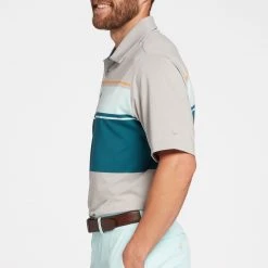 Walter Hagen Men's Perfect 11 Yarn Dye Chest Stripe Golf Polo Lt Heather Grey -Golf Apparel Shop unnamed file 1768