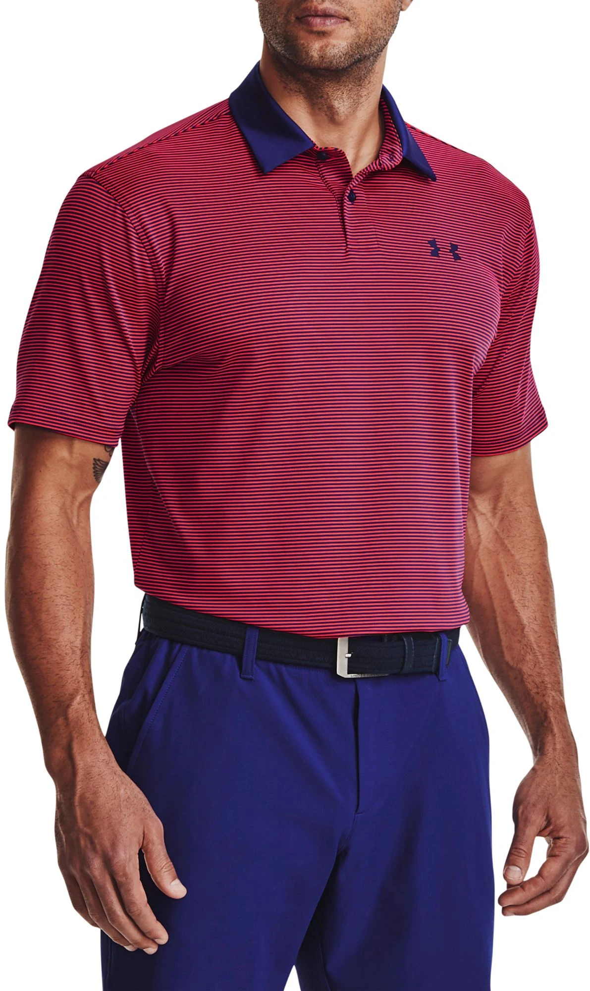 Under Armour Men's Performance Stripe Golf Polo Bauhaus Blue/radio Red 3 Under Armour Men's Performance Stripe Golf Polo Bauhaus Blue/radio Red