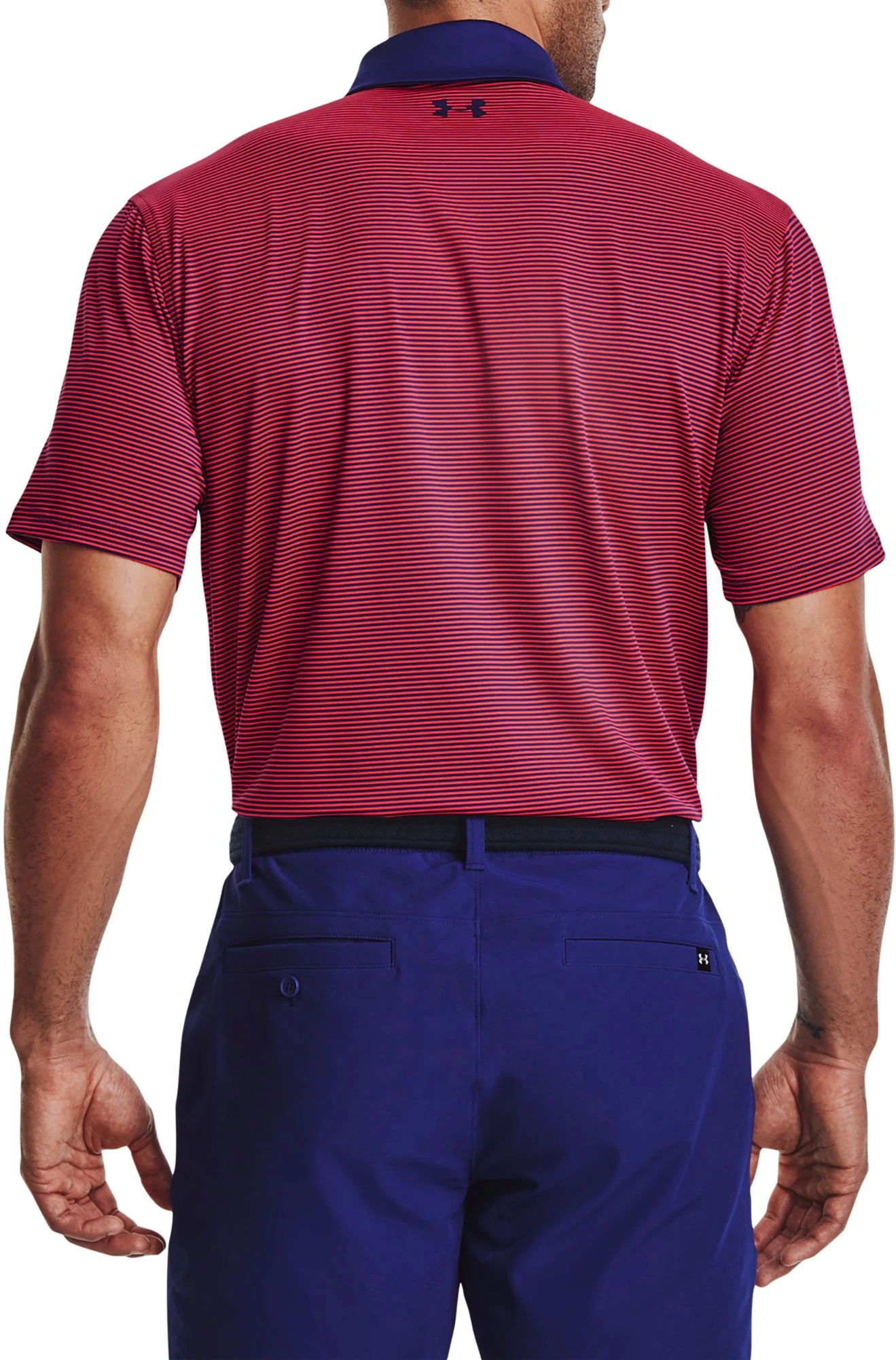 Under Armour Men's Performance Stripe Golf Polo Bauhaus Blue/radio Red 5 Under Armour Men's Performance Stripe Golf Polo Bauhaus Blue/radio Red - Image 3