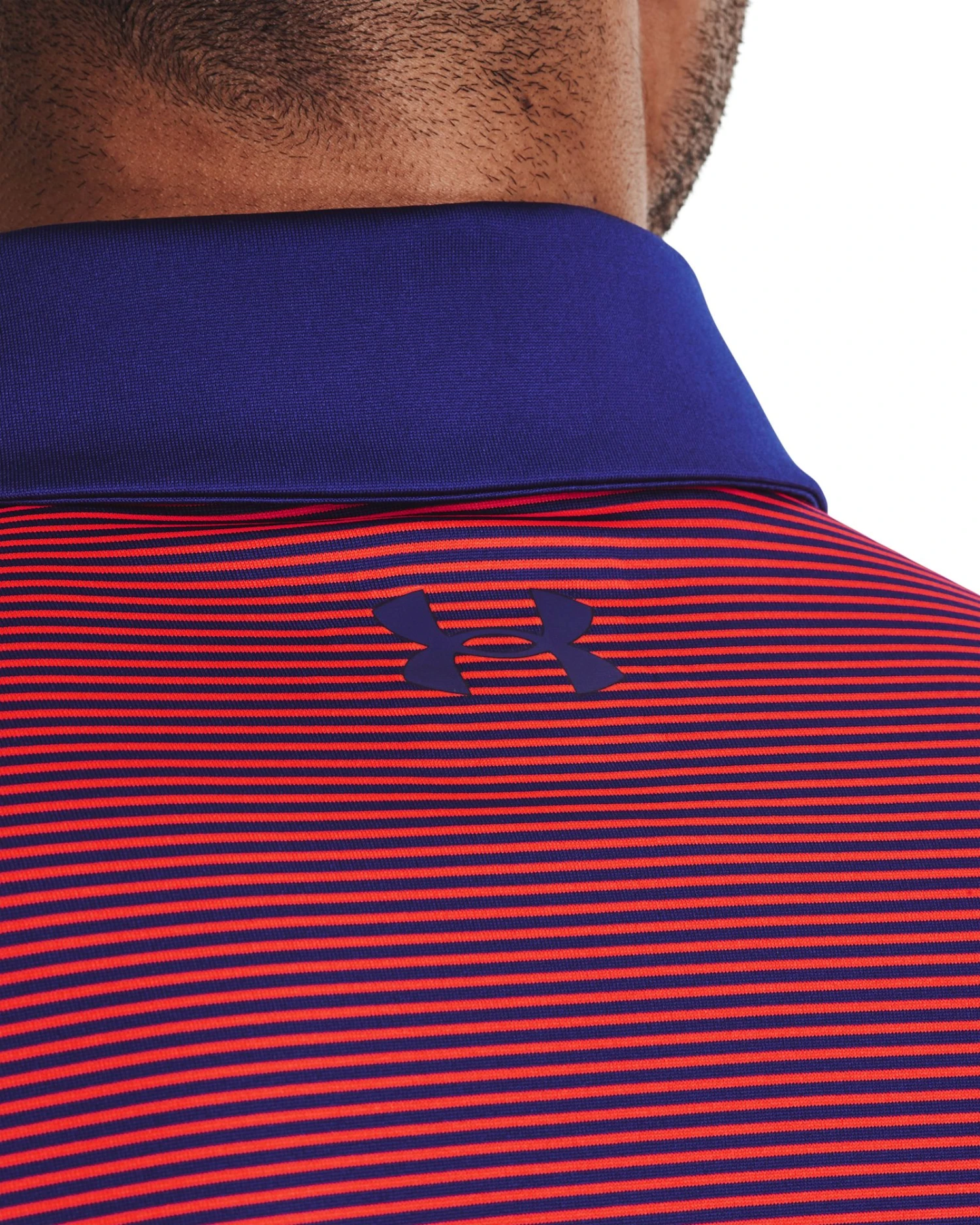 Under Armour Men's Performance Stripe Golf Polo Bauhaus Blue/radio Red 6 Under Armour Men's Performance Stripe Golf Polo Bauhaus Blue/radio Red - Image 4