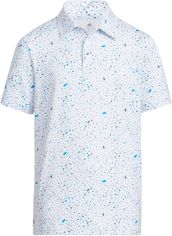 Adidas Boys' Flag Print Golf Polo Blue Rush 3 Adidas Boys' Flag Print Golf Polo Blue Rush