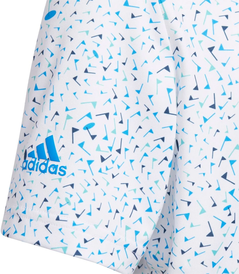 Adidas Boys' Flag Print Golf Polo Blue Rush 5 Adidas Boys' Flag Print Golf Polo Blue Rush - Image 3