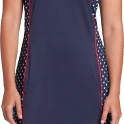 Lady Hagen Women's Print Block Sleeveless Golf Dress Mini Stars Dark Navy