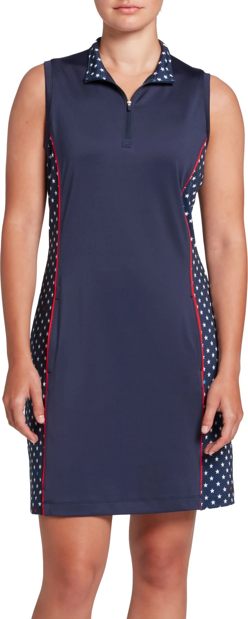 Lady Hagen Women's Print Block Sleeveless Golf Dress Mini Stars Dark Navy 3 Lady Hagen Women's Print Block Sleeveless Golf Dress Mini Stars Dark Navy
