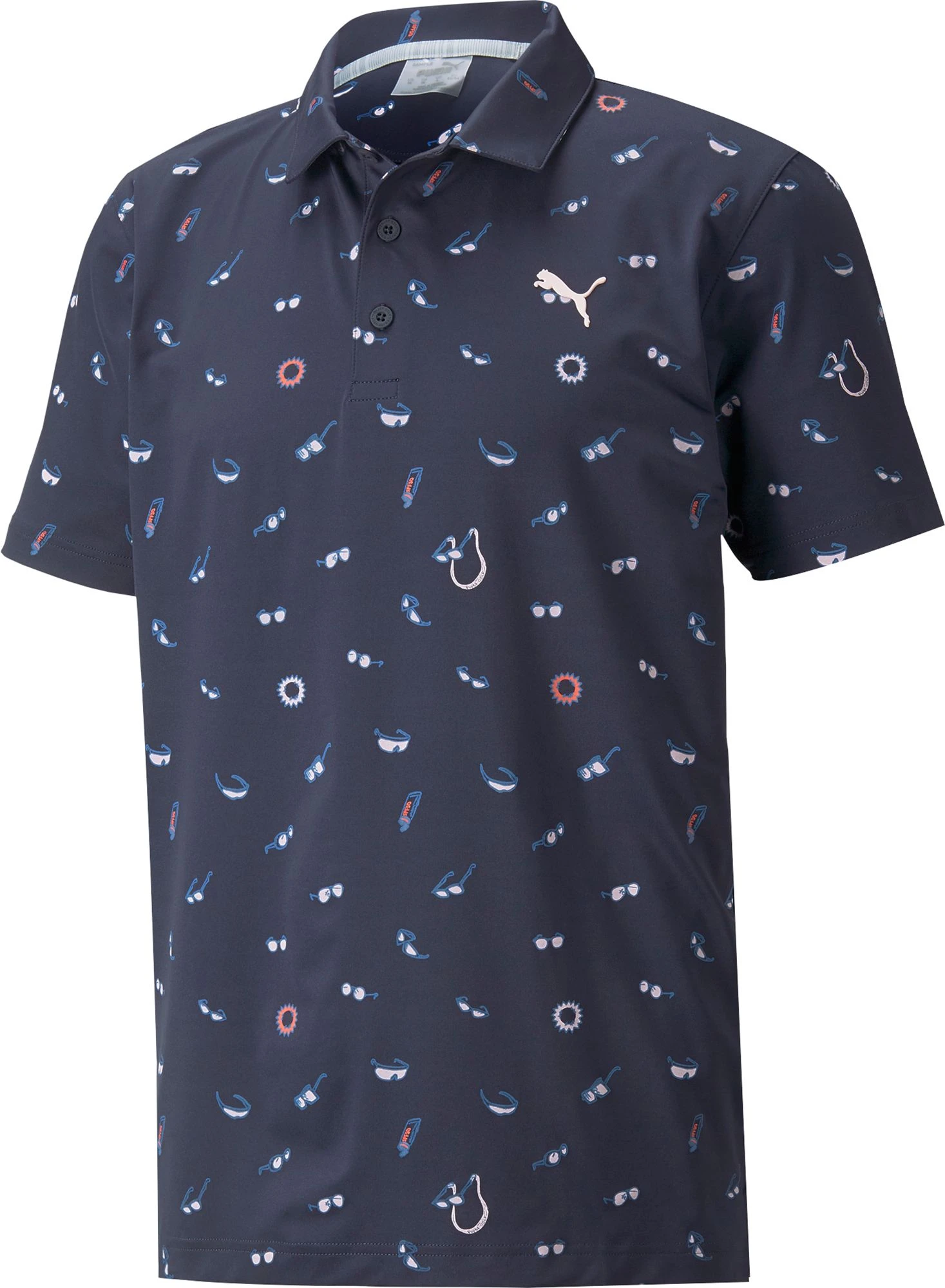 PUMA Men's MATTR Sunnies Golf Polo Navy Blazer/chalk Pink 7 PUMA Men's MATTR Sunnies Golf Polo Navy Blazer/chalk Pink - Image 5