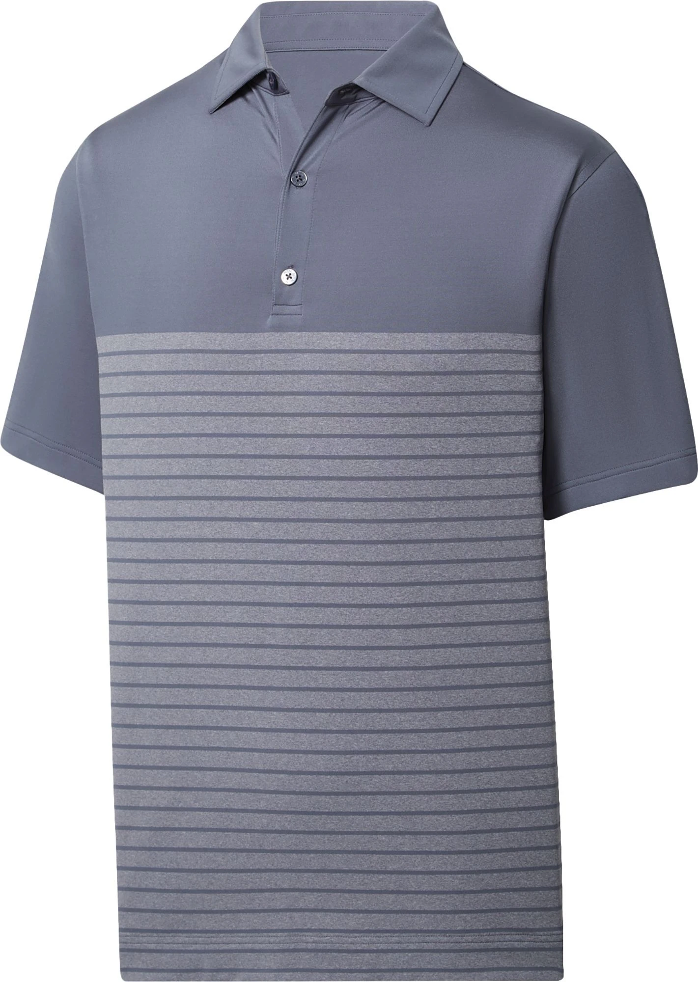FootJoy Men's Engineered Heather Pinstripe Lisle Self Collar Golf Polo Graphite 3 FootJoy Men's Engineered Heather Pinstripe Lisle Self Collar Golf Polo Graphite
