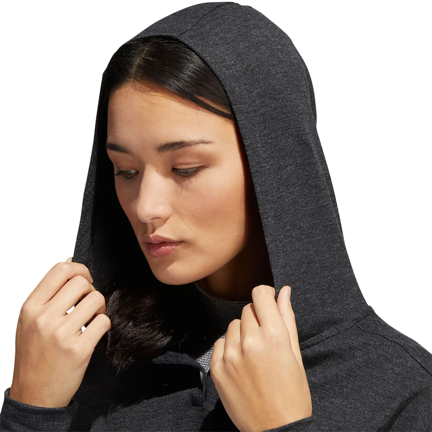 Adidas Women's Essentials Slub Recycled Golf Hoodie Black/white 7 Adidas Women's Essentials Slub Recycled Golf Hoodie Black/white - Image 5