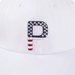 PUMA Pars And Stripes P Snapback Golf Hat For Men White/navy -Golf Apparel Shop unnamed file 2258