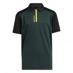 Adidas Boys'1/4 Zip Golf Polo Shadow Green