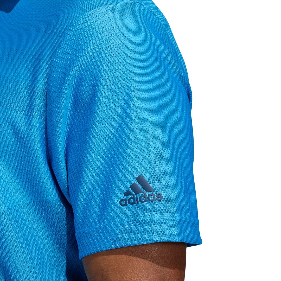 Adidas Men's Jacquard Golf Polo Blue Rush/crew Navy 6 Adidas Men's Jacquard Golf Polo Blue Rush/crew Navy - Image 4