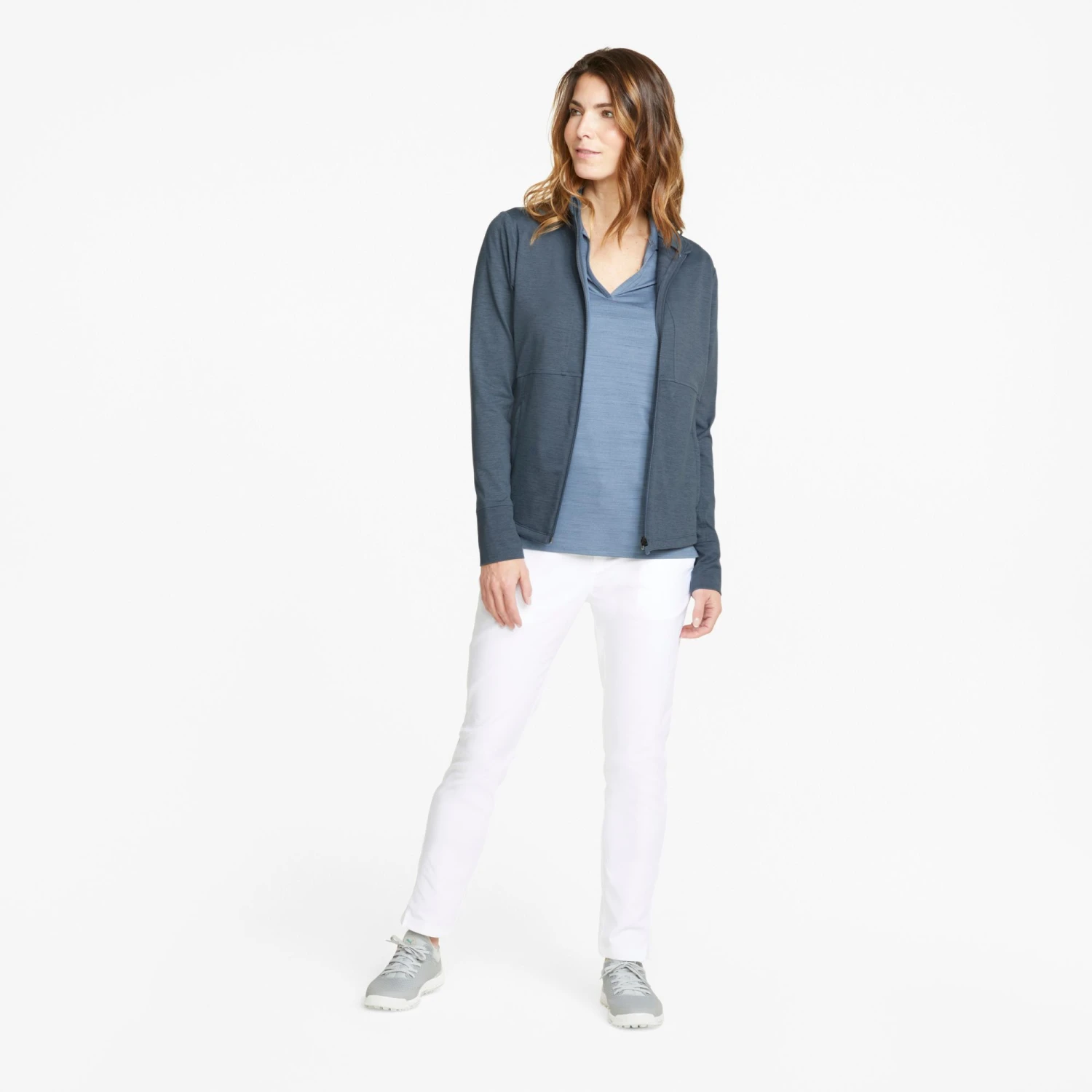 PUMA Women's CLOUDSPUN Daybreak Golf Jacket Evening Sky Heather 4 PUMA Women's CLOUDSPUN Daybreak Golf Jacket Evening Sky Heather - Image 2