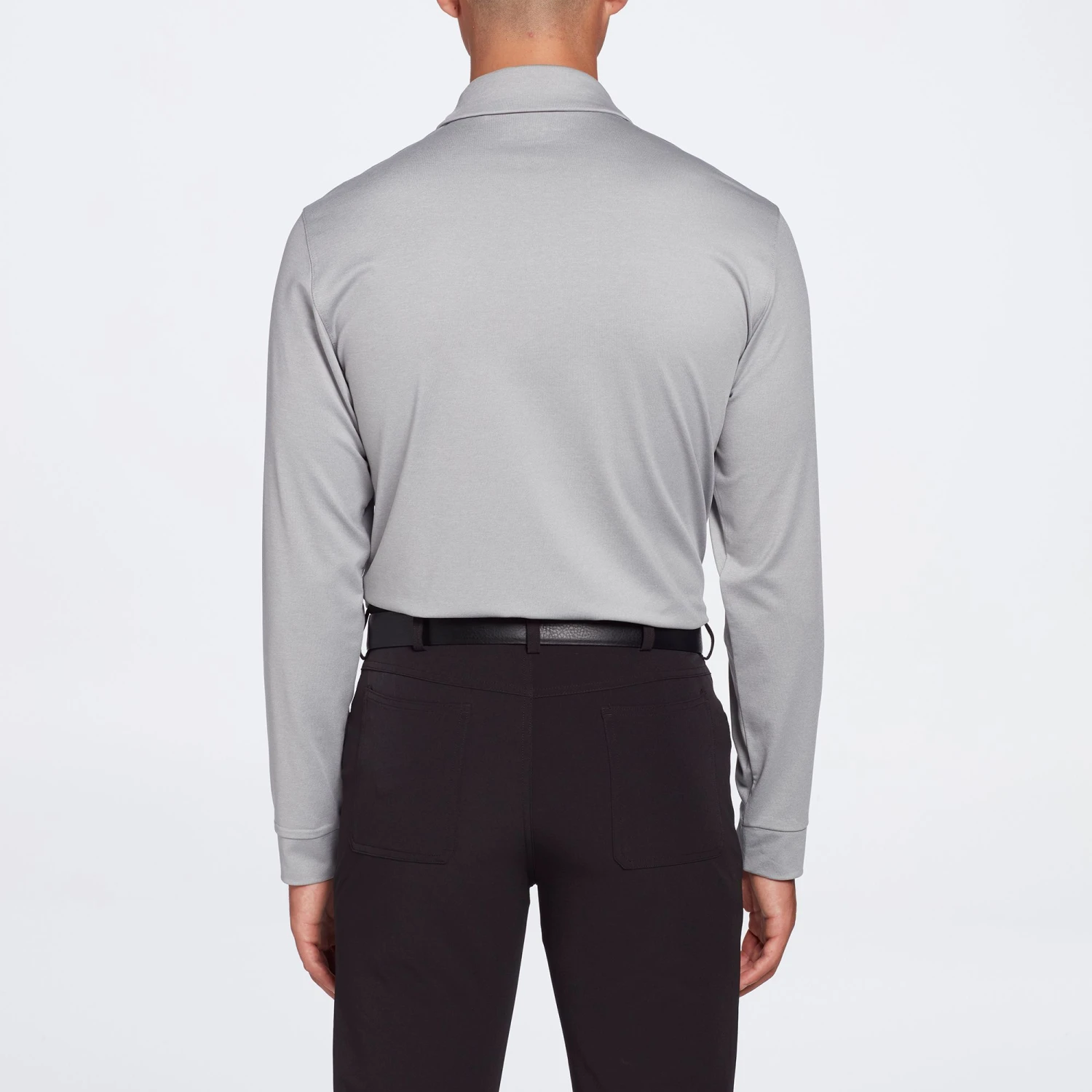 Walter Hagen Mens' Long Sleeve Golf Polo Black Heather 5 Walter Hagen Mens' Long Sleeve Golf Polo Black Heather - Image 3