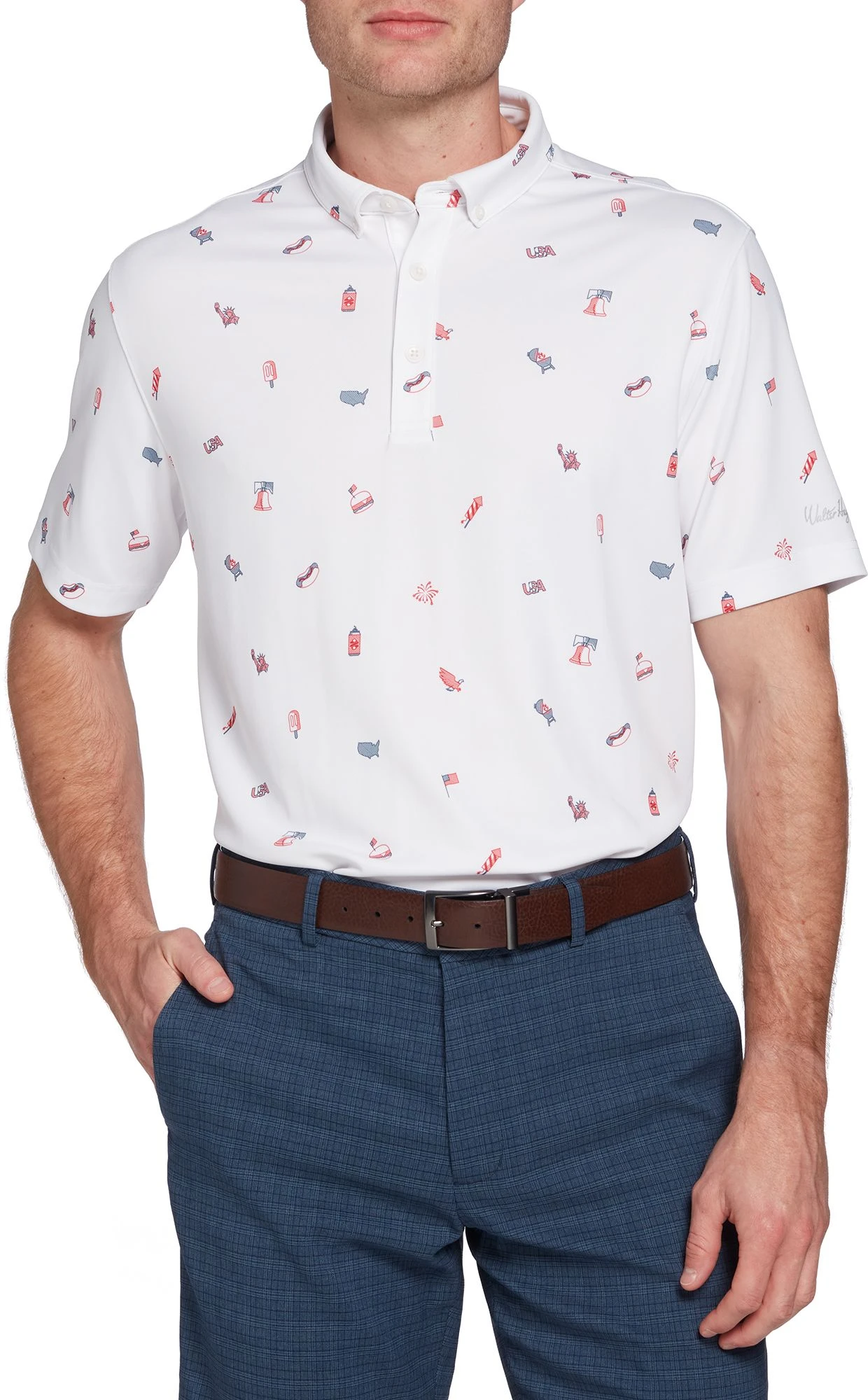 Walter Hagen Men's Perfect 11 USA Fireworks Golf Polo Fireworks Crisp White 3 Walter Hagen Men's Perfect 11 USA Fireworks Golf Polo Fireworks Crisp White