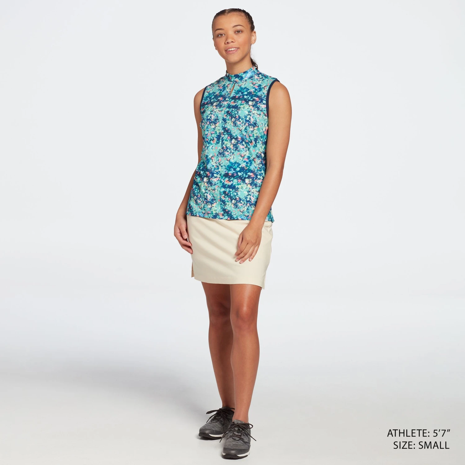 Lady Hagen Women's Keyhole Sleeveless Golf Polo Floral Multi 4 Lady Hagen Women's Keyhole Sleeveless Golf Polo Floral Multi - Image 2