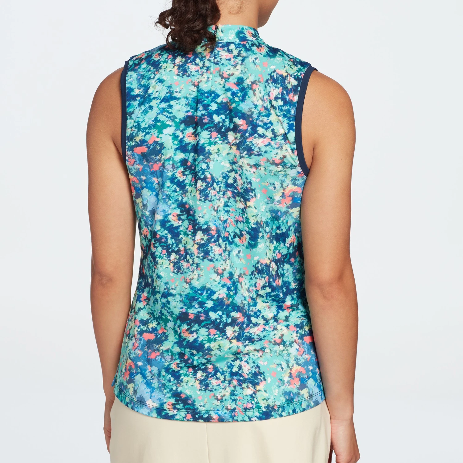 Lady Hagen Women's Keyhole Sleeveless Golf Polo Floral Multi 5 Lady Hagen Women's Keyhole Sleeveless Golf Polo Floral Multi - Image 3