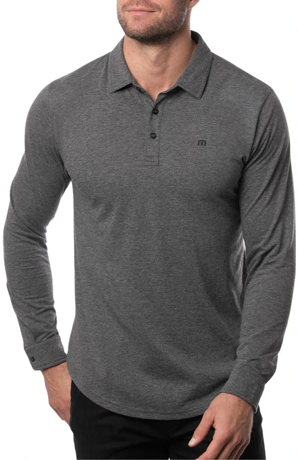 TravisMathew Men's Beginner's Luck Golf Polo Heather Dark Grey 3 TravisMathew Men's Beginner's Luck Golf Polo Heather Dark Grey