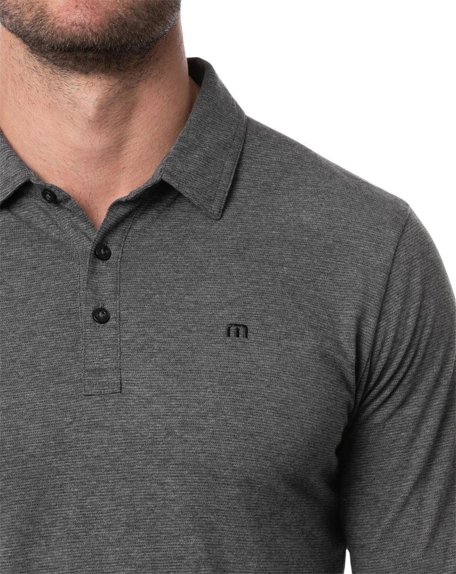 TravisMathew Men's Beginner's Luck Golf Polo Heather Dark Grey 6 TravisMathew Men's Beginner's Luck Golf Polo Heather Dark Grey - Image 4