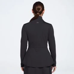 Calia Women's Golf Essential Peplum Jacket Pure Black 14 Calia Women's Golf Essential Peplum Jacket Pure Black -Golf Apparel Shop unnamed file 244