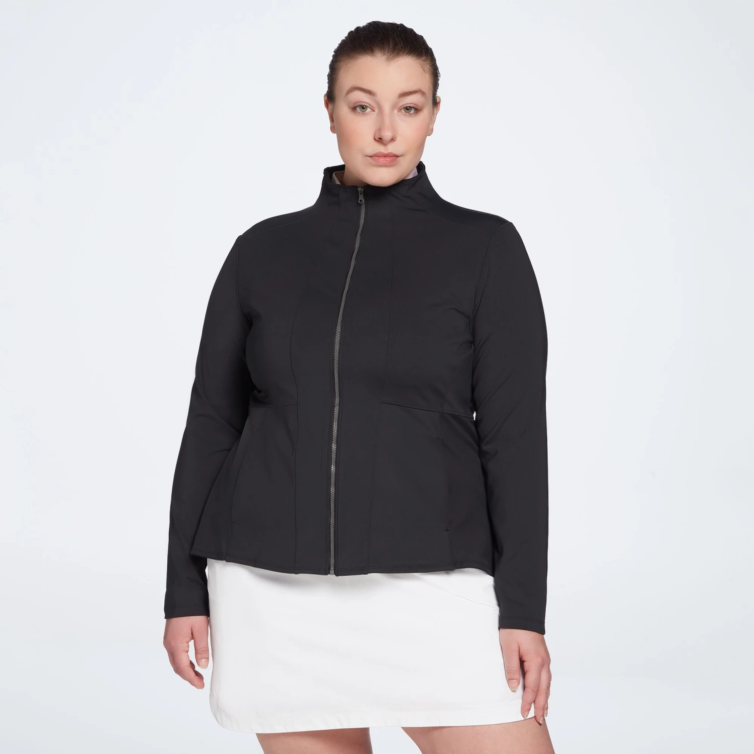 Calia Women's Golf Essential Peplum Jacket Pure Black 8 Calia Women's Golf Essential Peplum Jacket Pure Black - Image 6