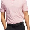 Adidas Men's Abstract Print Golf Polo Almost Pink/semi Turbo