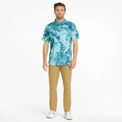 PUMA Men's MTTR Palm Leaves Golf Polo Angel Blue/blue Coral -Golf Apparel Shop unnamed file 2554