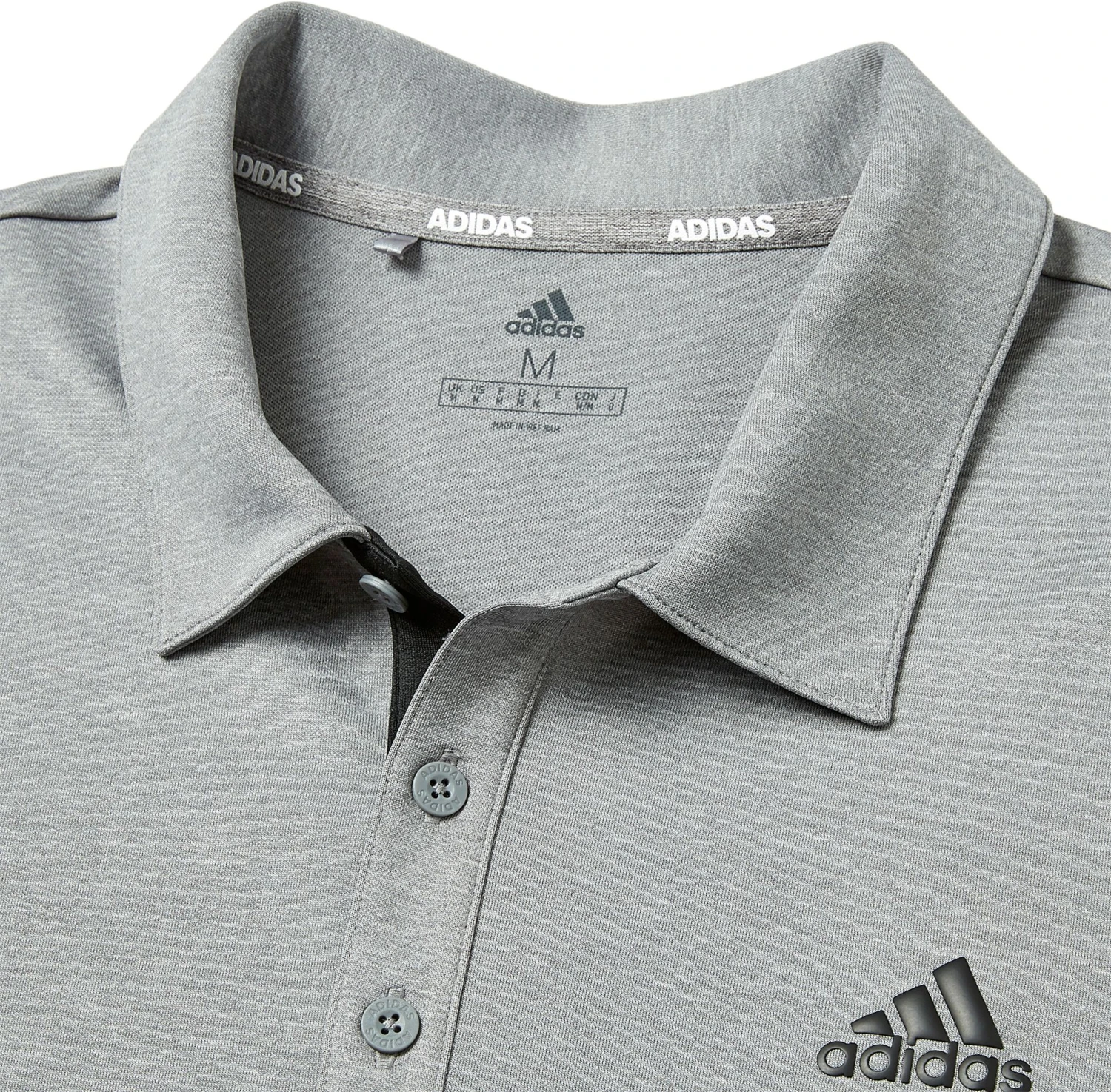 Adidas Men's Drive Novelty Heather Golf Polo Grey Three Heather 5 Adidas Men's Drive Novelty Heather Golf Polo Grey Three Heather - Image 3