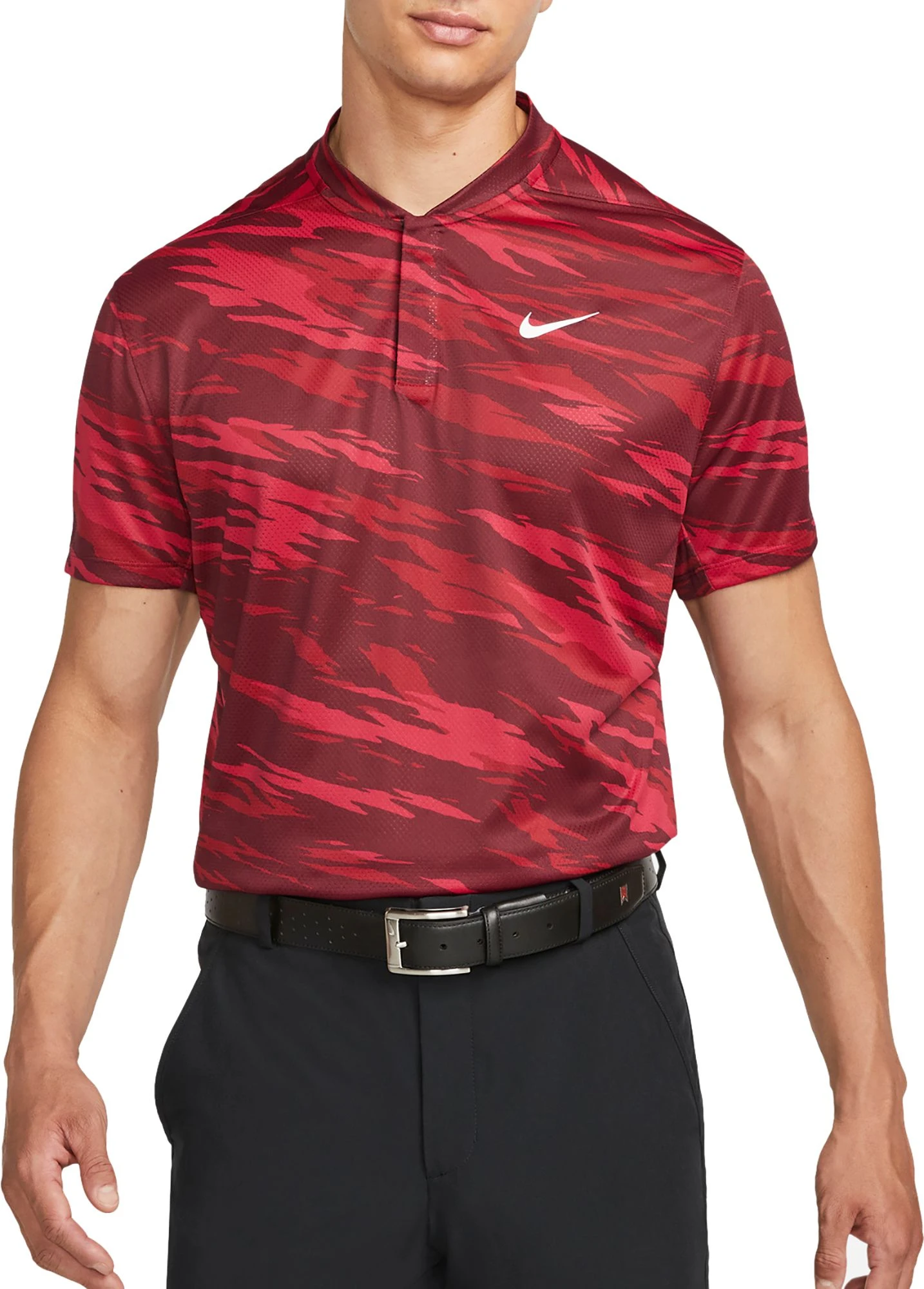 Nike Men's Dri-FIT ADV Tiger Woods Golf Polo Pomegranate/white 3 Nike Men's Dri-FIT ADV Tiger Woods Golf Polo Pomegranate/white