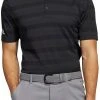 Adidas Men's Two-Color Striped Golf Polo Black/grey Six