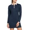 Lady Hagen Women's Ribbed Collar Pique Long Sleeve Golf Dress Navy -Golf Apparel Shop unnamed file 2678