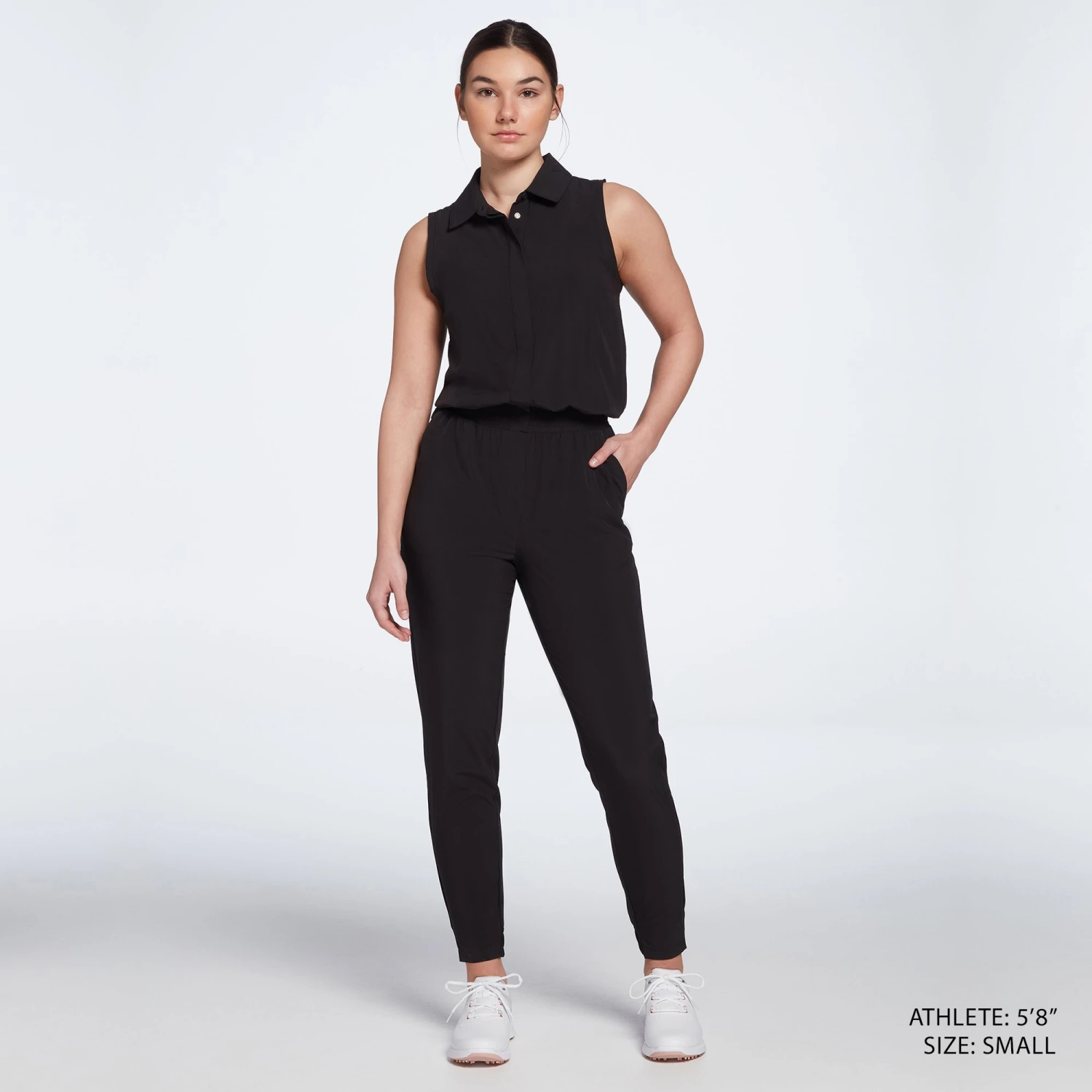 Calia Women's Golf Sleeveless Jumpsuit Pure Black 3 Calia Women's Golf Sleeveless Jumpsuit Pure Black - Image 2