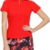 Tail Activewear Women's Short Sleeve Raglan Chest Insert Golf Top Phoenix Red -Golf Apparel Shop unnamed file 2805