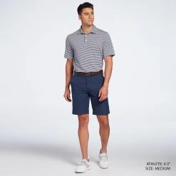 Walter Hagen Men's Perfect 11 Majors Bar Stripe Golf Polo Lt Htr Grey/med Htr Grey -Golf Apparel Shop unnamed file 2830
