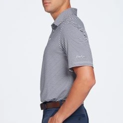 Walter Hagen Men's Perfect 11 Majors Bar Stripe Golf Polo Lt Htr Grey/med Htr Grey -Golf Apparel Shop unnamed file 2832