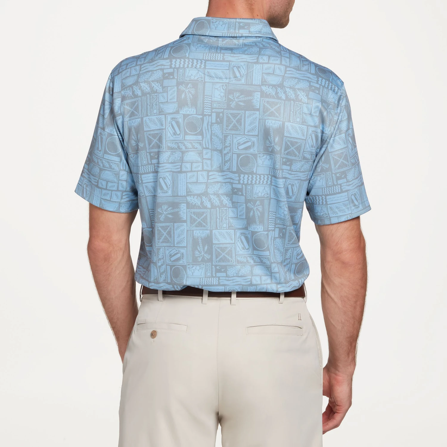 Walter Hagen Men's Perfect 11 Tropical Convo Golf Polo Tropical Pale Yellow 6 Walter Hagen Men's Perfect 11 Tropical Convo Golf Polo Tropical Pale Yellow - Image 4