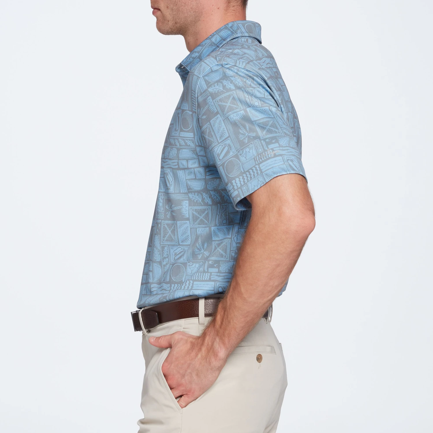 Walter Hagen Men's Perfect 11 Tropical Convo Golf Polo Tropical Pale Yellow 7 Walter Hagen Men's Perfect 11 Tropical Convo Golf Polo Tropical Pale Yellow - Image 5