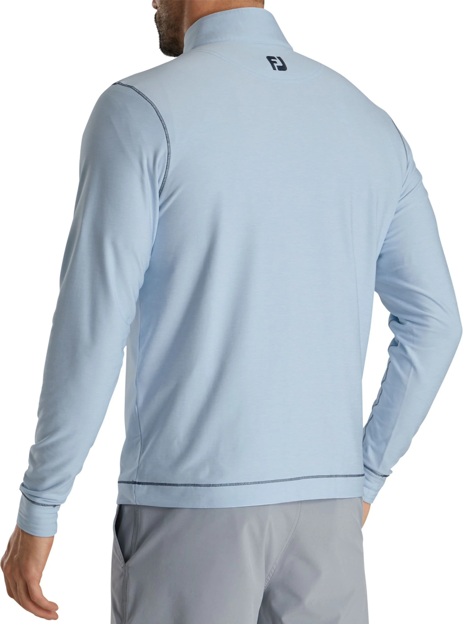 FootJoy Men's Space Dye Brushed Back Jersey 1/4 Zip Golf Pullover Smoke 4 FootJoy Men's Space Dye Brushed Back Jersey 1/4 Zip Golf Pullover Smoke - Image 2