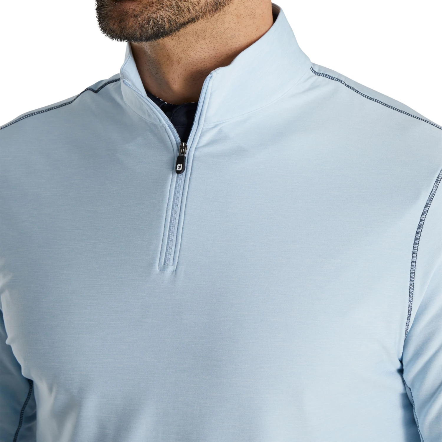 FootJoy Men's Space Dye Brushed Back Jersey 1/4 Zip Golf Pullover Smoke 5 FootJoy Men's Space Dye Brushed Back Jersey 1/4 Zip Golf Pullover Smoke - Image 3