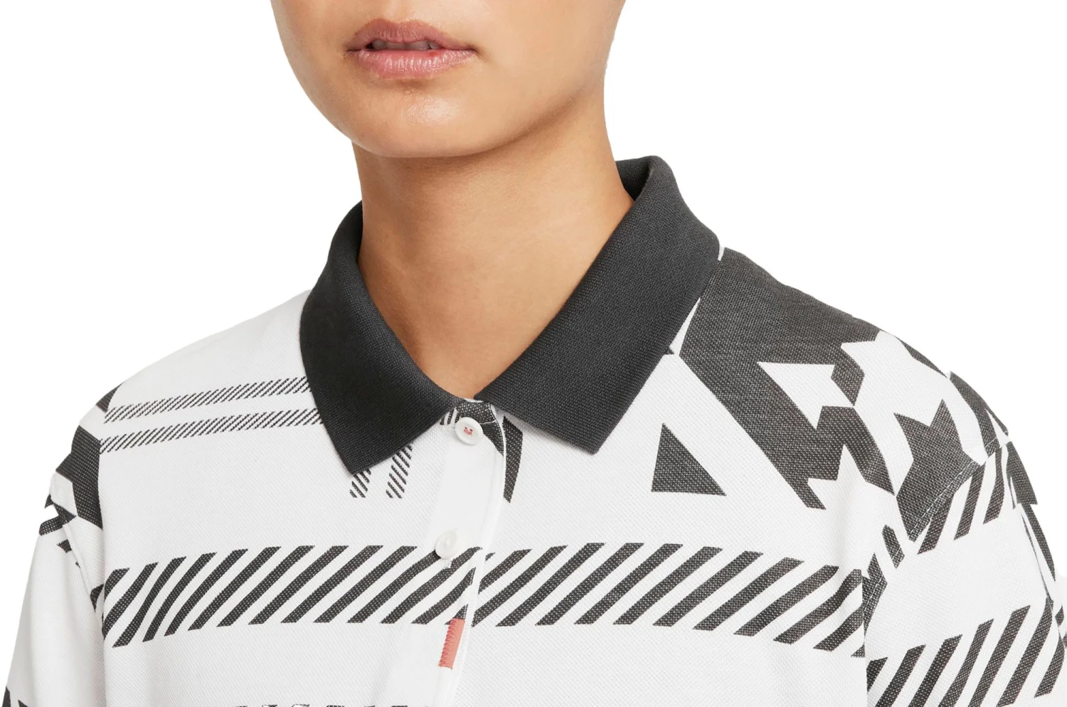 Nike Women's Plaid Golf Polo White/black 6 Nike Women's Plaid Golf Polo White/black - Image 4