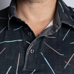 Breakfast Balls Men's Star Wars Lightsabers Golf Polo Black -Golf Apparel Shop unnamed file 3159