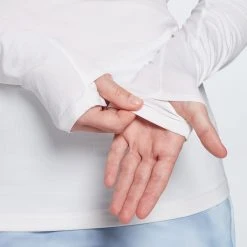 Calia Women's Golf UV Protection Mock Neck Long Sleeve Polo Pure White -Golf Apparel Shop unnamed file 3277