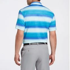 Walter Hagen Men's Perfect 11 Multi-Stripe Ombre Golf Polo Bleached Cyan/malibu Blue -Golf Apparel Shop unnamed file 3318
