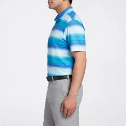 Walter Hagen Men's Perfect 11 Multi-Stripe Ombre Golf Polo Bleached Cyan/malibu Blue -Golf Apparel Shop unnamed file 3319