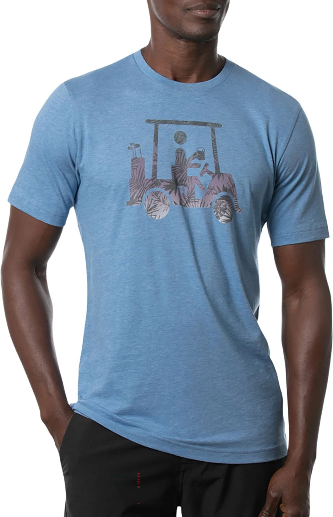 TravisMathew Men's Catch And Release Short Sleeve Golf Shirt Heather Blue Sapphir 3 TravisMathew Men's Catch And Release Short Sleeve Golf Shirt Heather Blue Sapphir