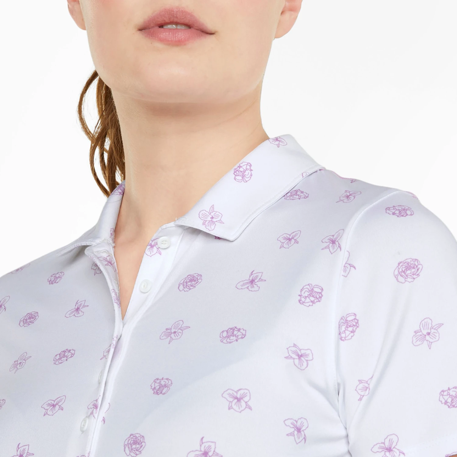 Puma Women's Cloudspun Garden Short Sleeve Golf Polo Navy Blazer/bright White 5 Puma Women's Cloudspun Garden Short Sleeve Golf Polo Navy Blazer/bright White - Image 3