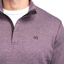TravisMathew Men's Hideaway 1/4 Zip Golf Pullover Heather Winetasting 9 TravisMathew Men's Hideaway 1/4 Zip Golf Pullover Heather Winetasting -Golf Apparel Shop unnamed file 3418