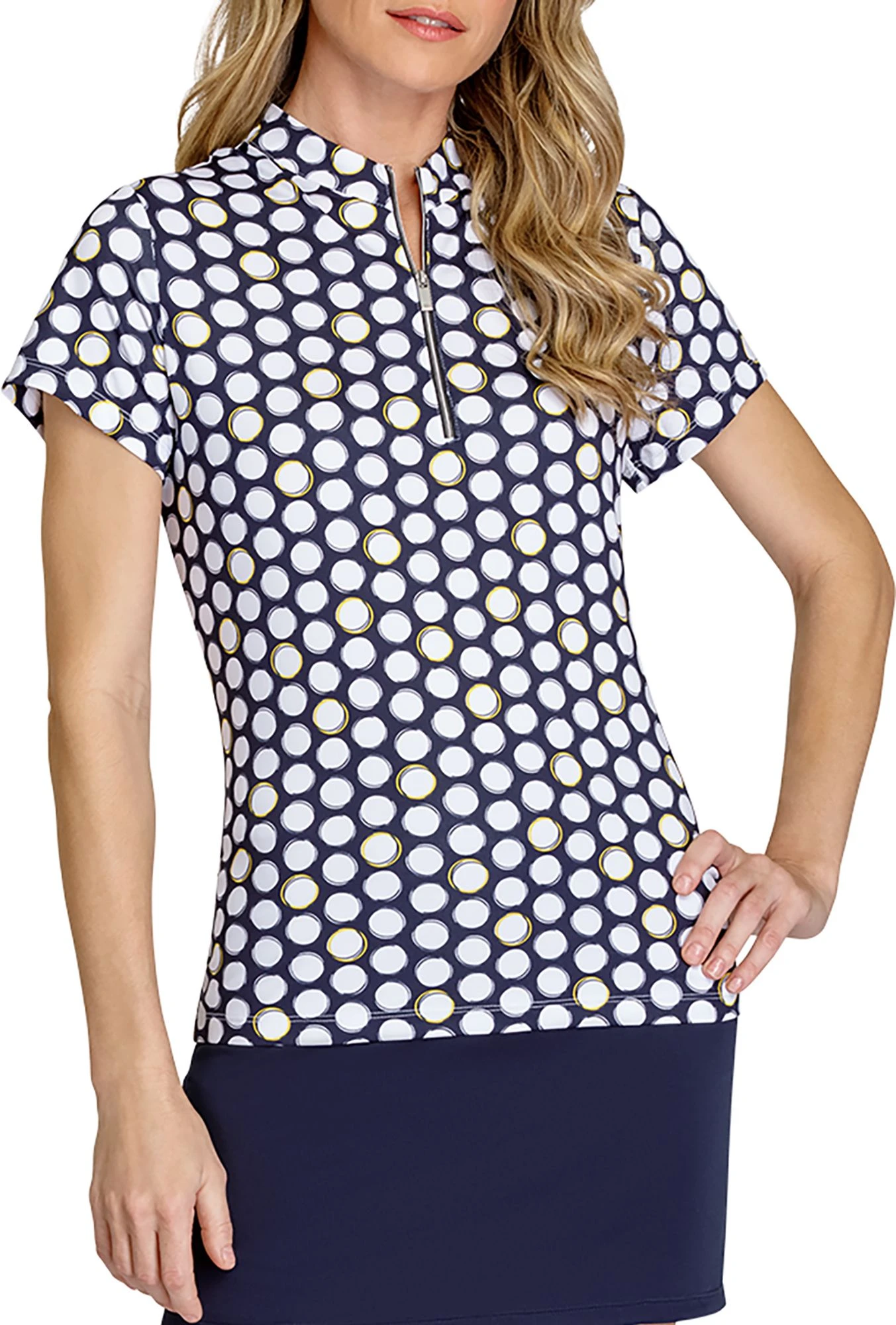 Tail Women's 1/4 Zip Dot Short Sleeve Golf Polo Fragment Freesia 6 Tail Women's 1/4 Zip Dot Short Sleeve Golf Polo Fragment Freesia - Image 4