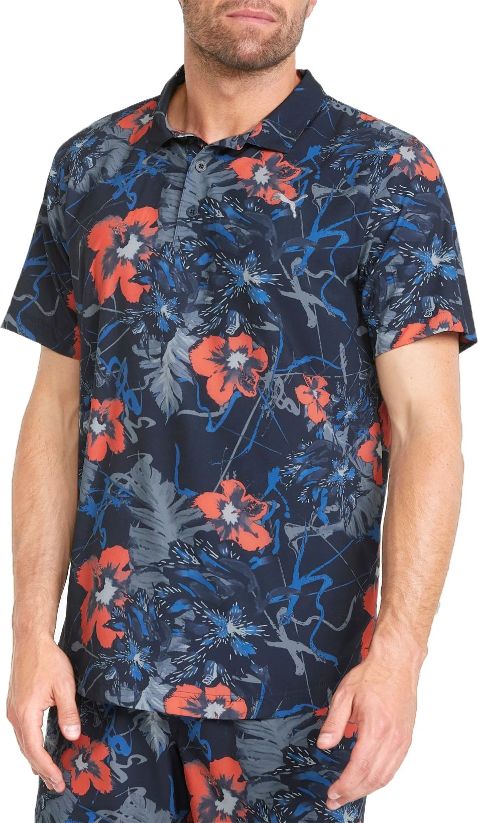 PUMA Men's Nassau Golf Polo Navy Blazer/hot Coral 3 PUMA Men's Nassau Golf Polo Navy Blazer/hot Coral