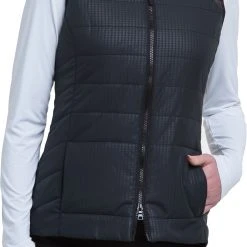 EP Pro Women's Houndstooth Quilted Golf Vest Black