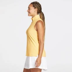 CALIA Women's Golf Honeycomb Mesh 1/2 Zip Sleeveless Polo Peachy Melon 9 CALIA Women's Golf Honeycomb Mesh 1/2 Zip Sleeveless Polo Peachy Melon -Golf Apparel Shop unnamed file 351